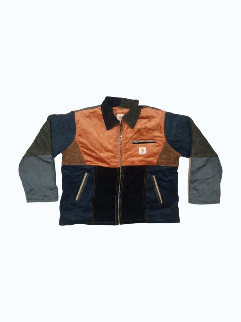 CARHARTT Men's Patchwork Reworked Bomber Multicolor Zip Jacket XL
